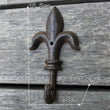 Patère Murale Provençale en Fer, Fleur de Lys, 15,5 cm