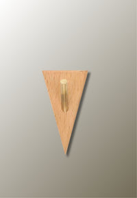 Patère Murale Triangle Pointe en Bas en Bois Clair, Crochet Doré