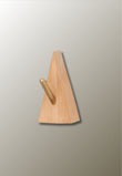 Patère Murale Triangle en Bois Clair, Crochet Doré Incliné