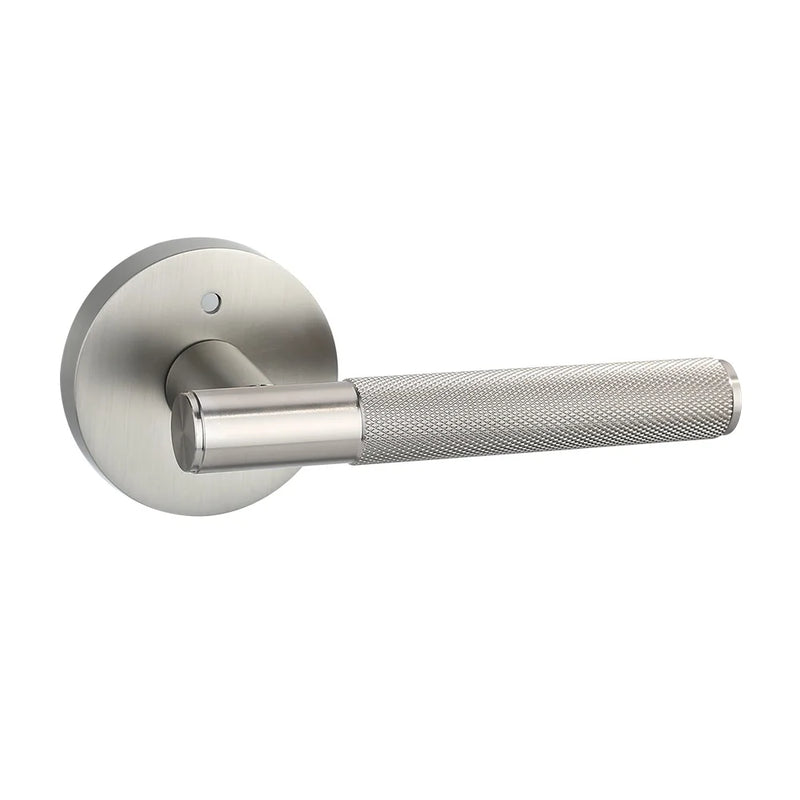 Poignée de Porte Intérieure Moletée à Condamnation, Nickel, Or ou Noir Mat