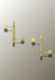 Porte-Manteau Mural Vertical Doré, Lot de 2 Barres de 2 Crochets Disques