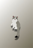 Patère Adhésive Chat Gris et Blanc en Silicone pour Enfant
