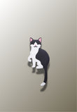 Patère Adhésive Enfant Chat Noir et Blanc en Silicone, Queue en Crochet