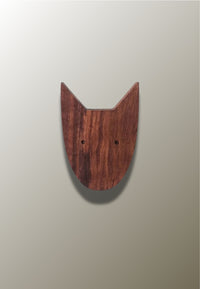 Patère Murale Enfant Chien en Bois Brun Foncé, Pose Adhésive ou Vis