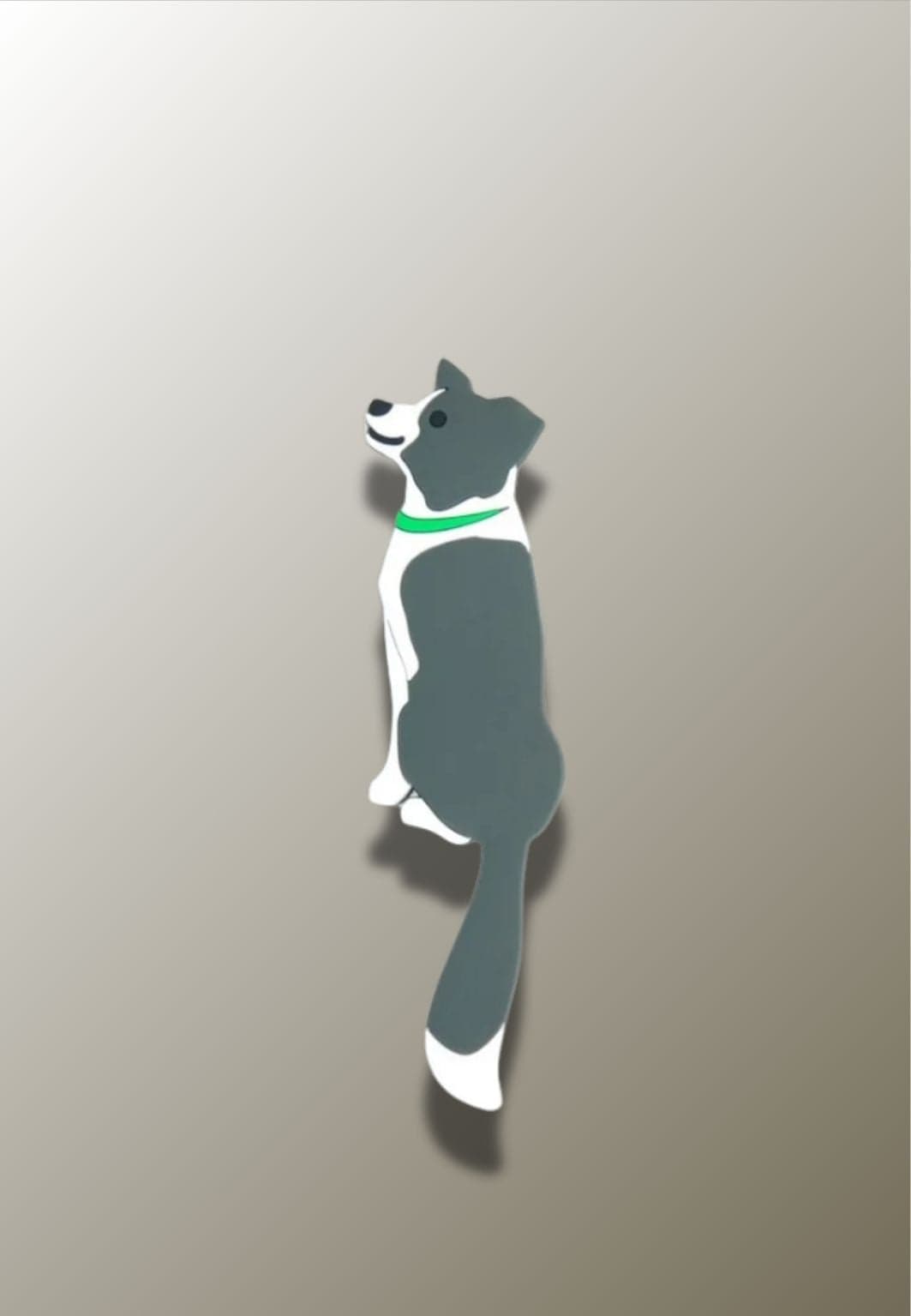 Patère Adhésive Chien Gris et Blanc en Silicone pour Enfant