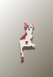 Patère Murale Adhésive Enfant Chien Blanc Tacheté de Brun en Silicone