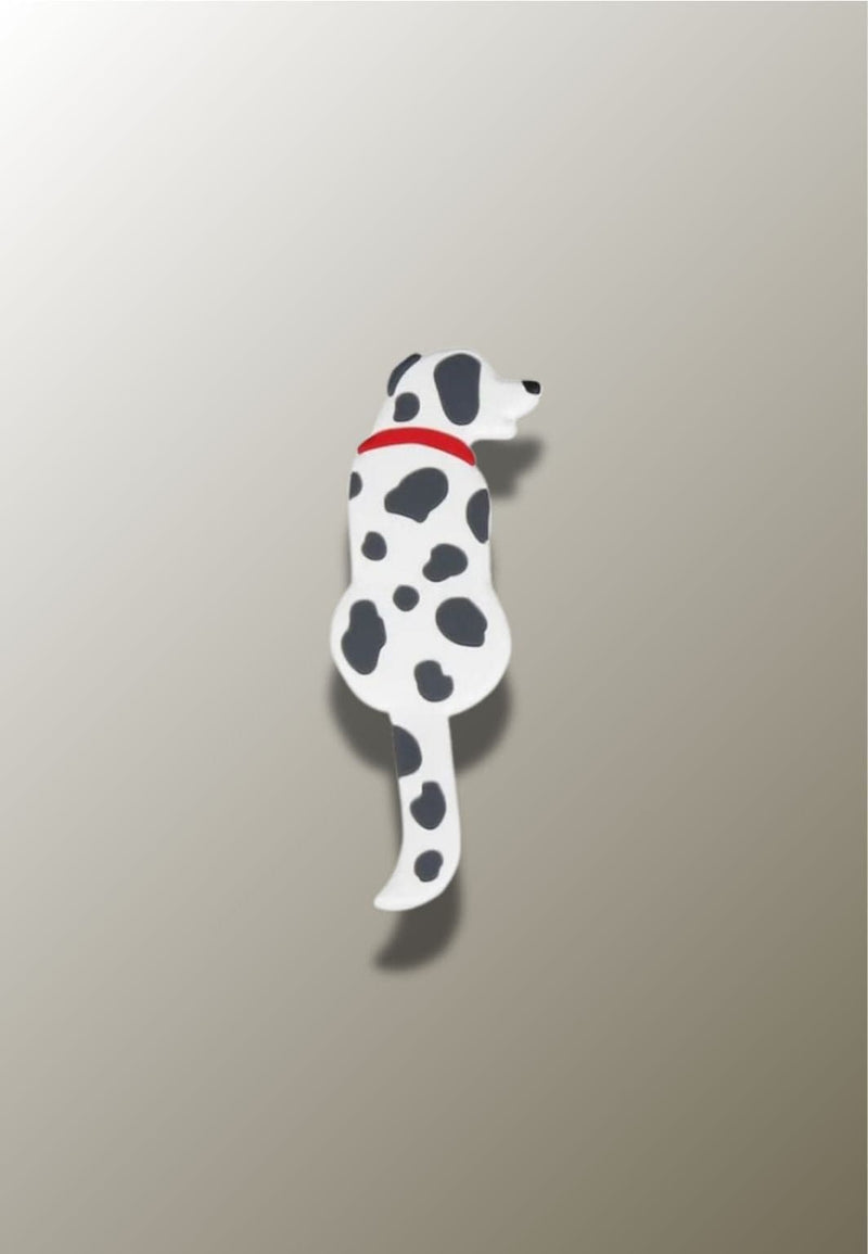 Patère Adhésive Dalmatien Blanc et Gris en Silicone pour Enfant