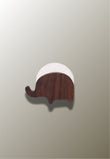 Patère Murale Enfant Éléphant en Bois de Noyer, Crochet Animal