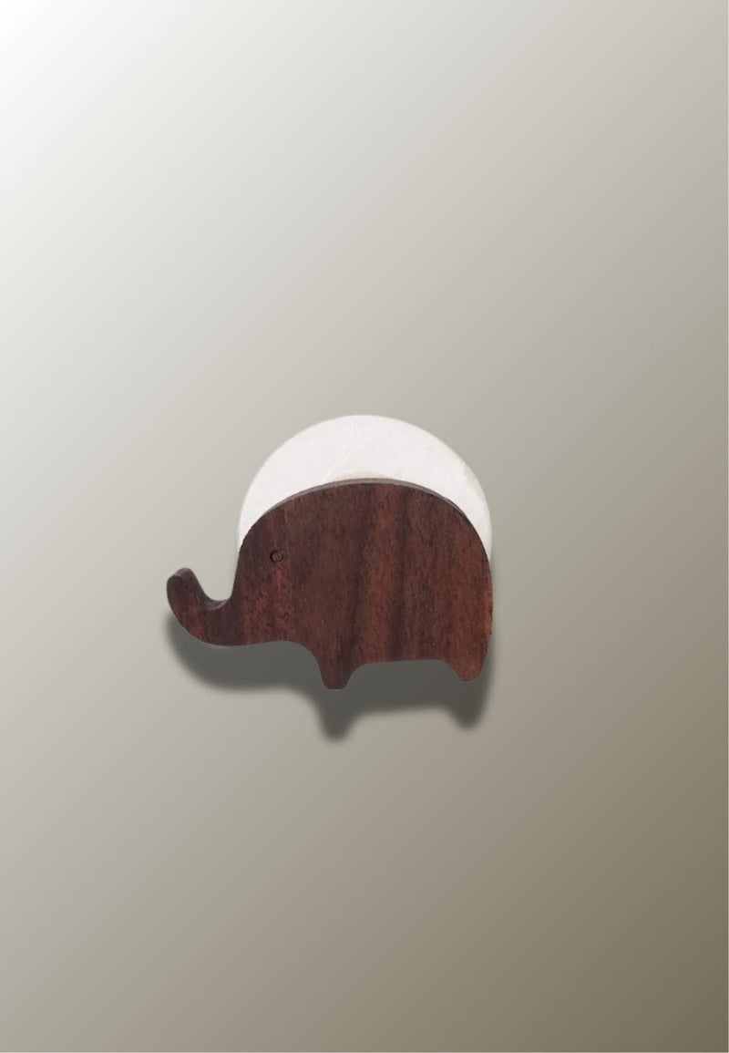 Patère Murale Enfant Éléphant en Bois de Noyer, Crochet Animal