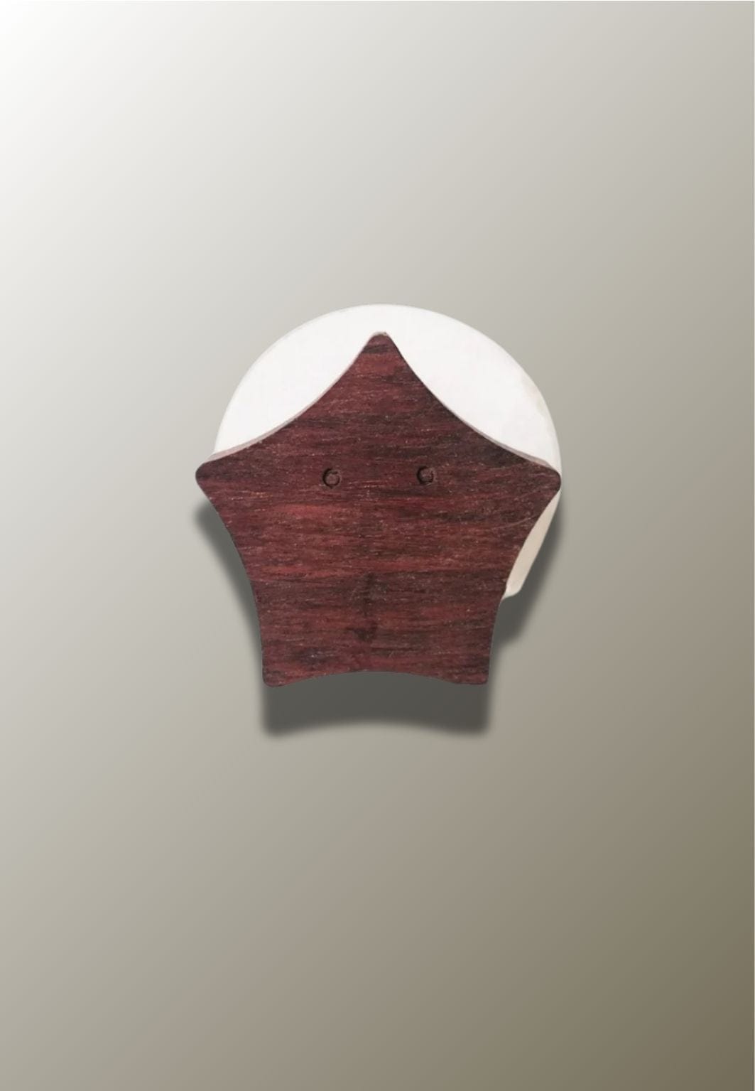 Patère Murale Enfant Étoile en Bois Brun, Autocollant ou Vis
