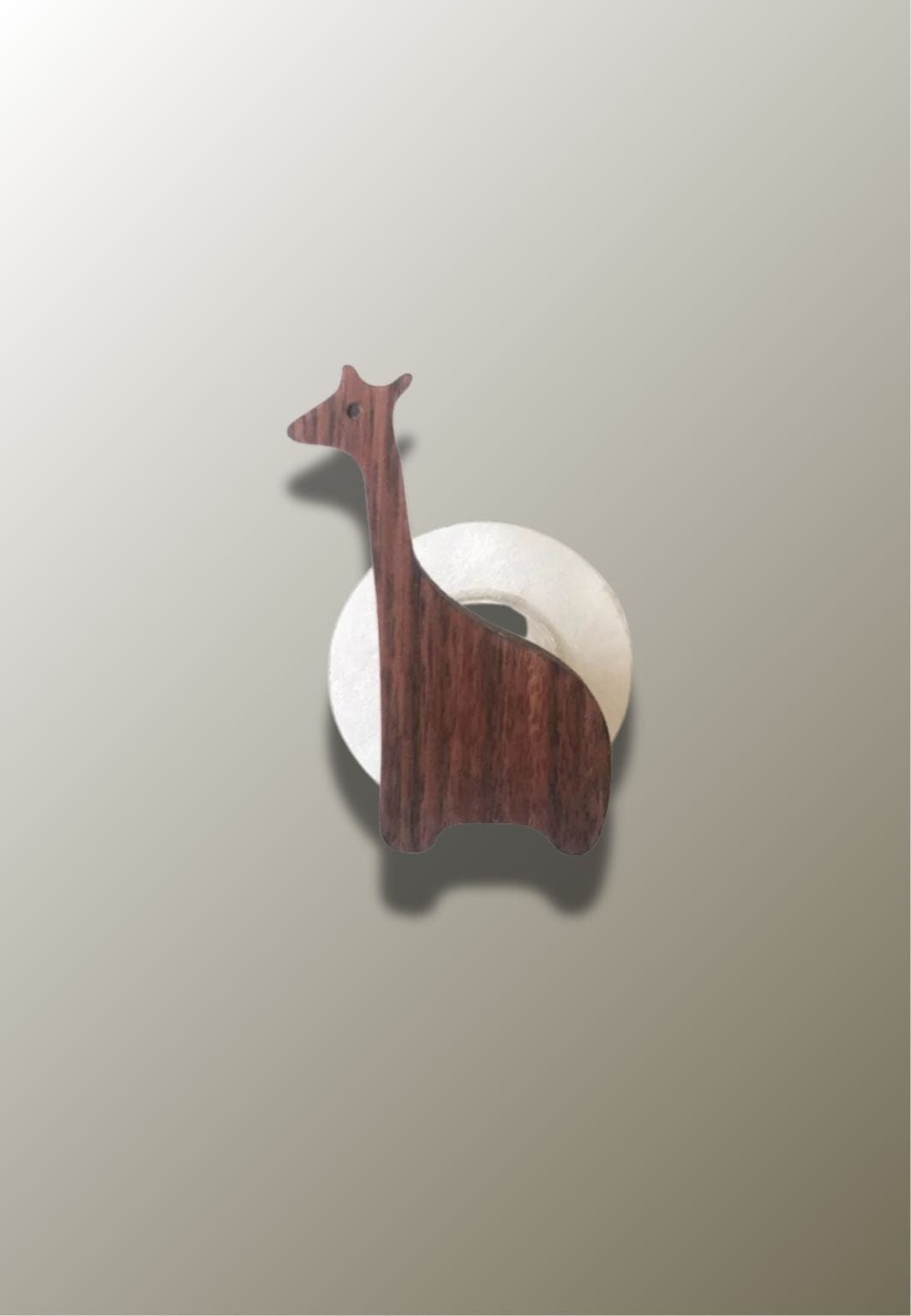 Patère Murale Enfant Girafe en Bois de Noyer, avec Adhésif et Vis