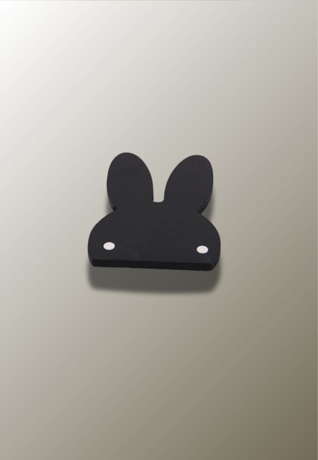 Patère Murale Enfant Tête de Lapin Noire en Bois, 5 à 10 cm