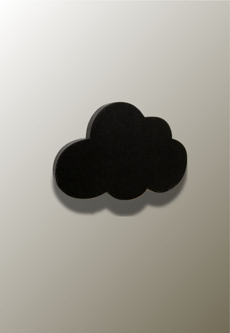 Patère Murale Enfant Nuage Noir en Bois, Autocollant ou Vis