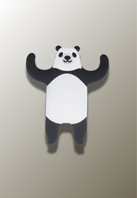 Patère Adhésive Panda en Silicone pour Enfant, Noir et Blanc