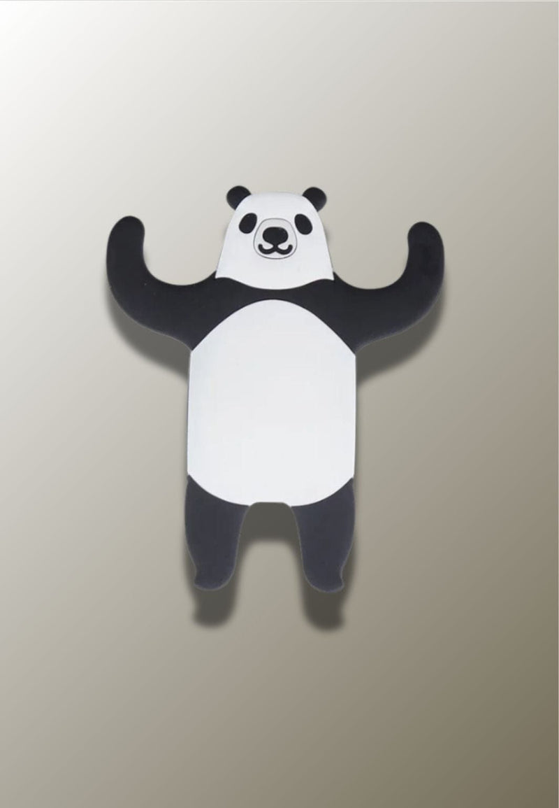 Patère Adhésive Panda en Silicone pour Enfant, Noir et Blanc