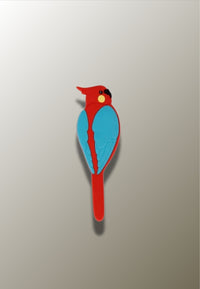 Patère Adhésive Perroquet Rouge et Bleu en Silicone pour Enfant