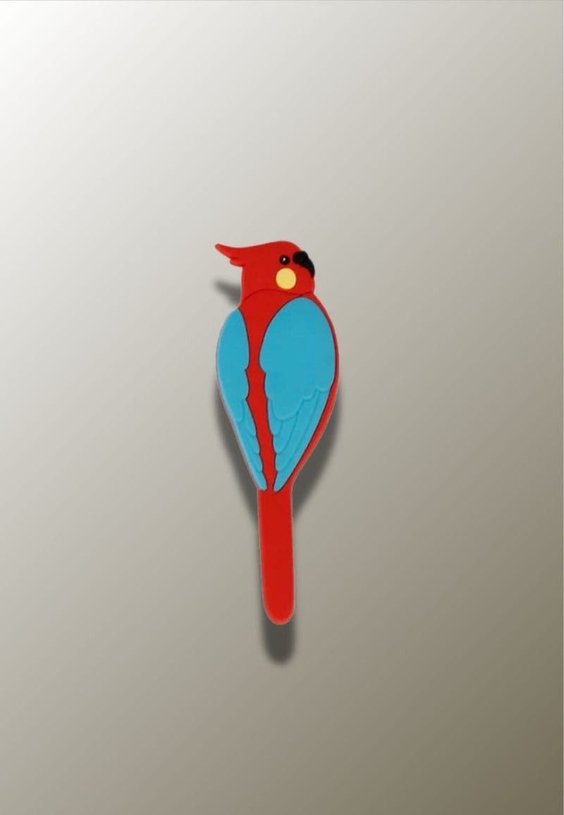 Patère Adhésive Perroquet Rouge et Bleu en Silicone pour Enfant