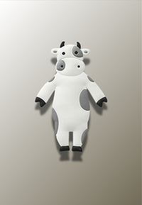 Patère Adhésive Vache Blanche et Grise en Silicone pour Enfant