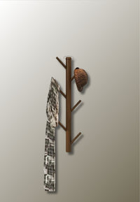 Porte-Manteau Mural Branches en Bois Foncé, 6 Crochets, 60 cm, vue 2