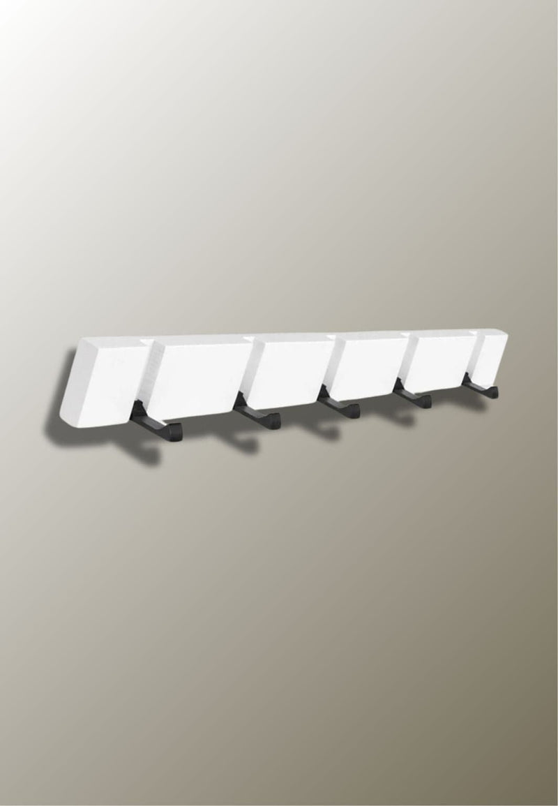 Porte-Manteau Mural Pliable en Bambou Blanc, 3 à 5 Crochets