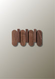 Porte-Manteau Mural en Bois Foncé, 3 Crochets Rabattables, Lames Arrondies