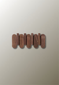 Porte-Manteau Mural en Bois de Chêne à Lames Arrondies, 4 Crochets