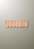 Porte-Manteau Mural Pliable à 6 Patères en Bois Clair, Lames Étagées