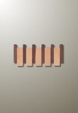 Porte-Manteau Mural en Bois Bicolore, 4 Crochets Rabattables