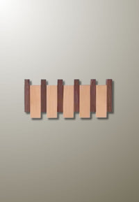 Porte-Manteau Mural en Bois Bicolore, 4 Crochets Rabattables