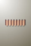 Porte-Manteau Mural en Bois Bicolore, 6 Crochets Rabattables