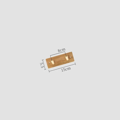 Porte-Manteau Mural en Bambou, 2 Crochets, 15 x 5,5 cm, vue 2