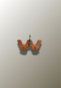 Porte-Manteau Mural en Bois en W, 3 Crochets Bronze