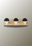Porte-Manteau Mural Enfant en Bois, 3 Cornets de Glace Noirs