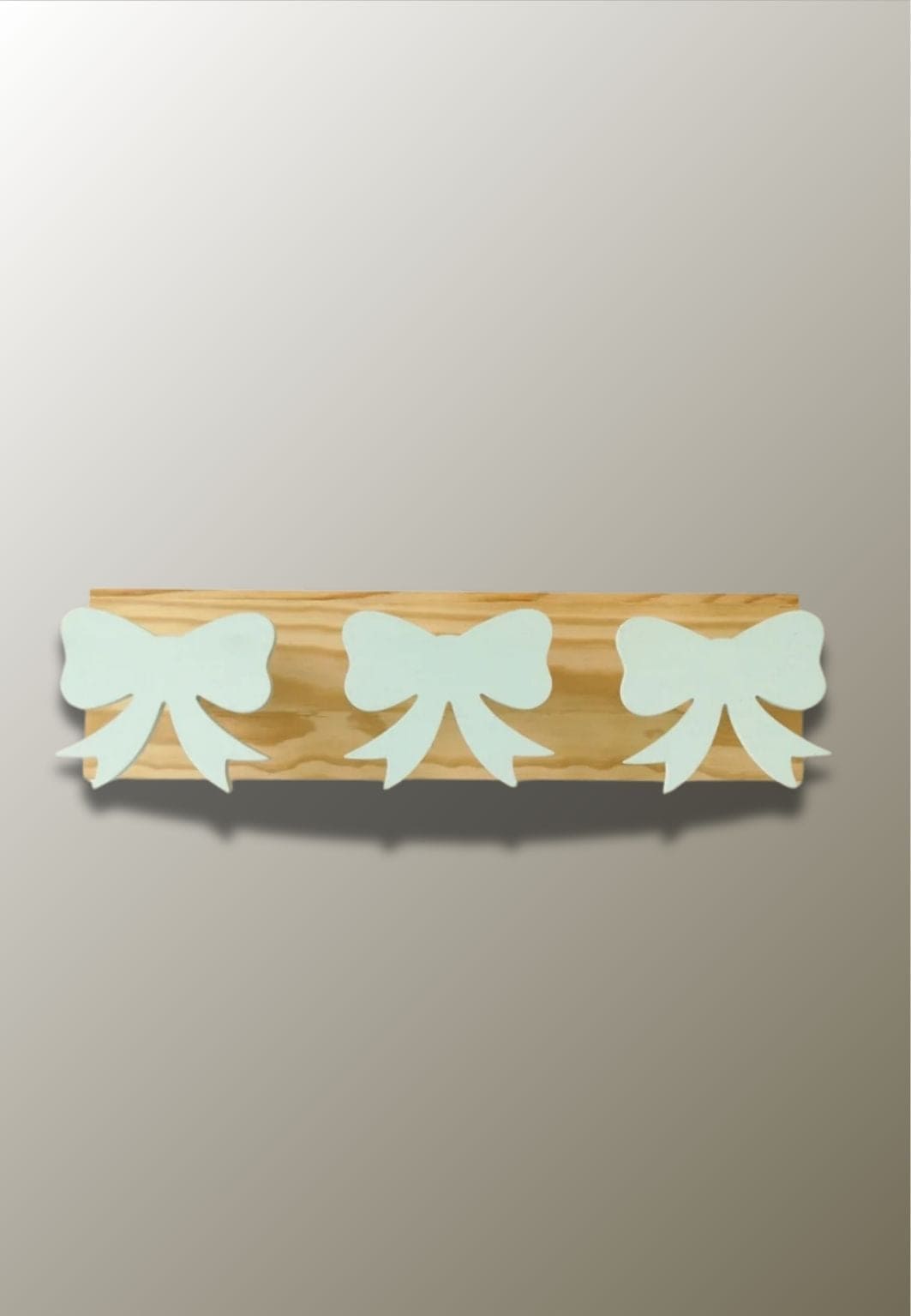Porte-Manteau Mural Enfant en Bois, 3 Nœuds Papillon Vert d'Eau