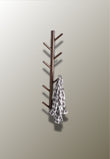 Porte-Manteau Mural Branches en Bois de Pin, 8 Crochets, 80 cm