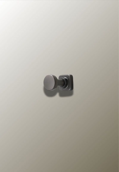 Patère Murale Simple Grise à Bouton Rond en Alliage de Zinc