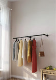 Porte-Manteau Mural Industriel, Tringle en Tube Noir de 180 cm