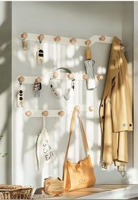 Porte-Manteau Mural Vague Blanc, 6 Crochets Ronds, vue 2