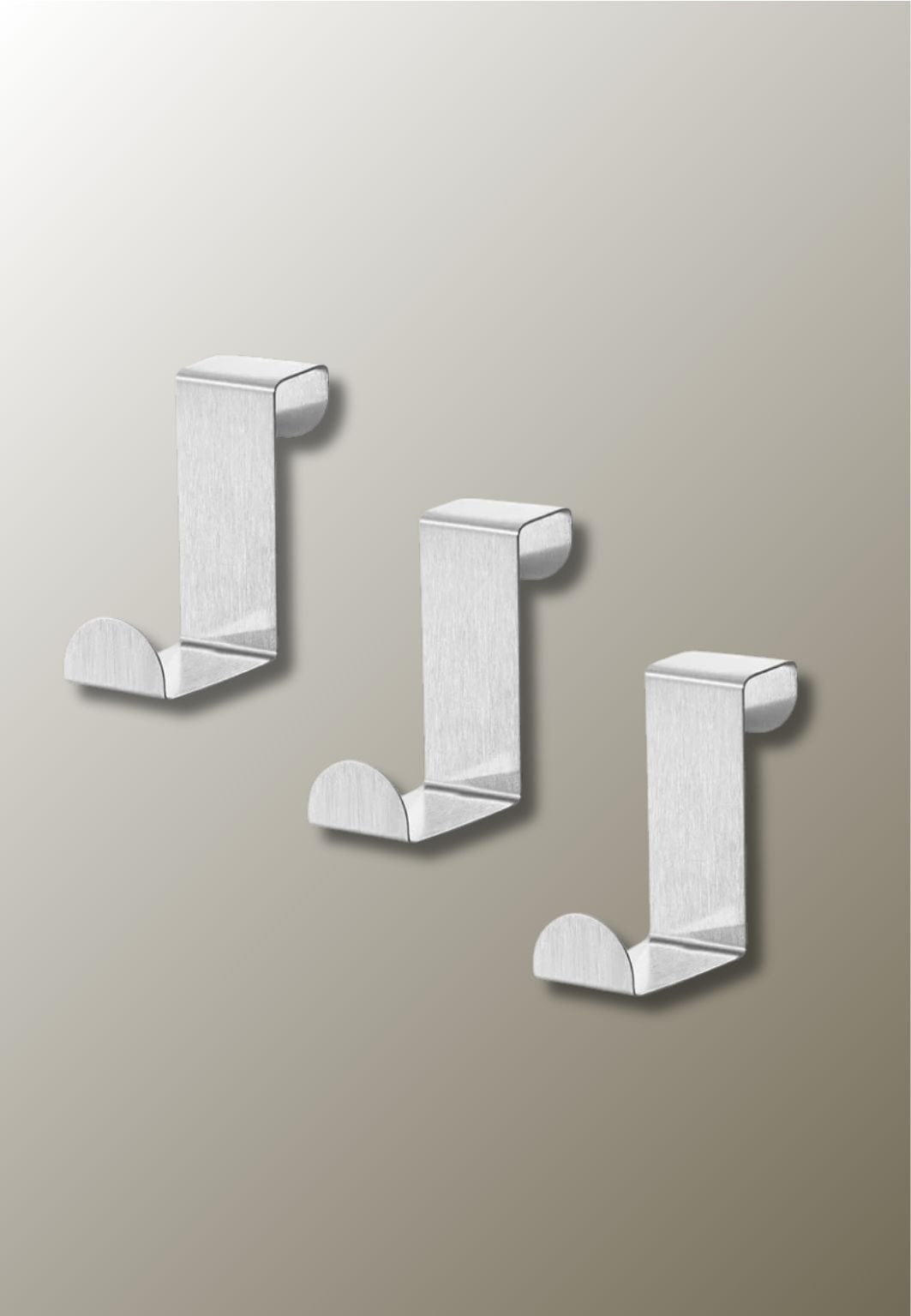Patère de Porte en Acier Inoxydable Brossé, Lot de 3 Crochets, Sans Perçage