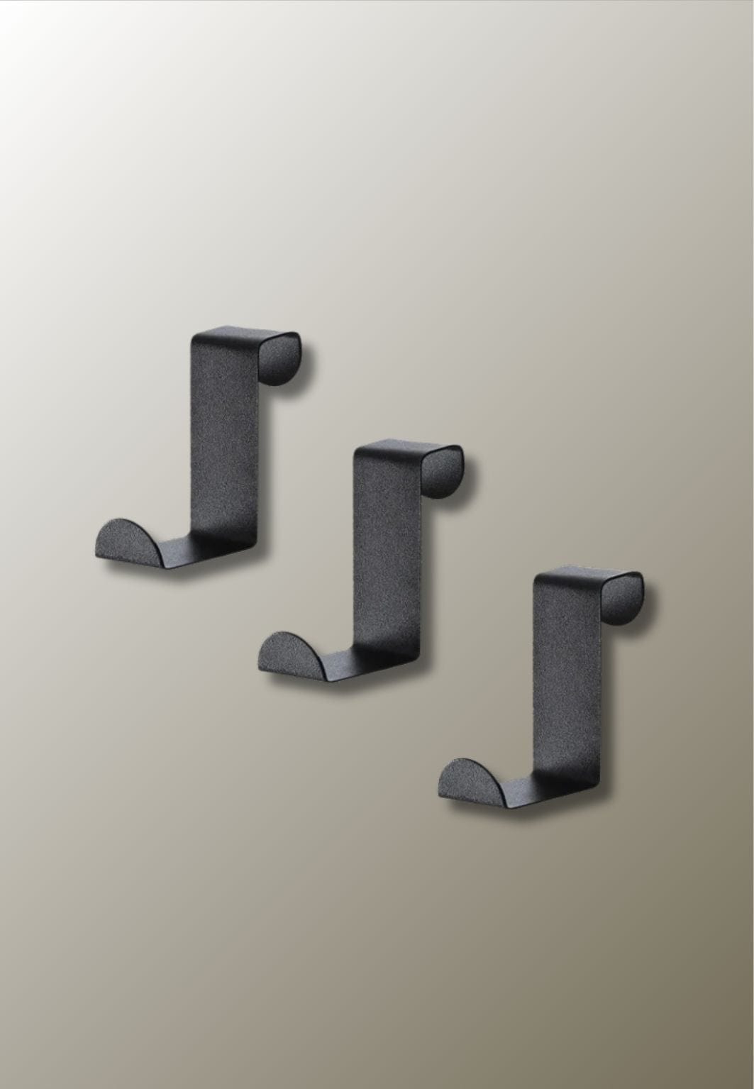 Patère de Porte Noire en Acier Inoxydable, Lot de 3 Crochets