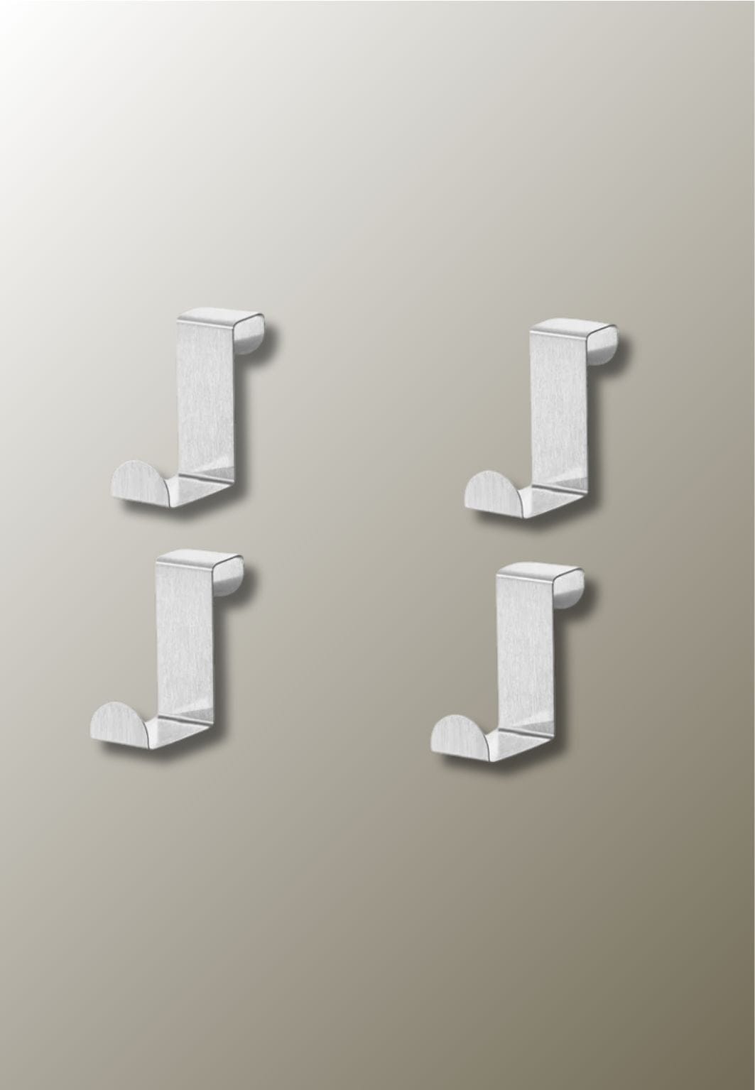 Patère de Porte, Lot de 4 Crochets en Inox Brossé, Sans Perçage