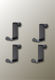 Patère de Porte, Lot de 4 Crochets Noirs en Inox, Sans Perçage