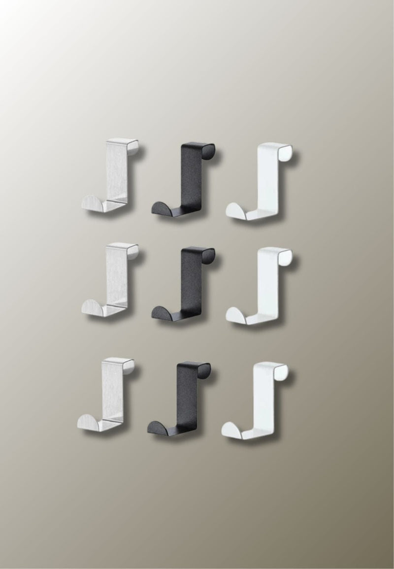 Crochets de Porte en Inox, Lot de 15 Argent, Noir et Blanc