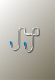 Patère de Porte Double Crochet en Inox, Embouts Bleus, Sans Perçage