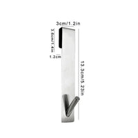 Patère de Porte en Acier Inoxydable Argenté, Crochet Incliné, 13,3 cm, vue 2