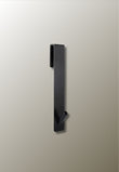 Patère de Porte Noire en Inox, Crochet Incliné, Sans Perçage