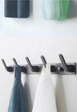 Porte-Manteau Mural en Aluminium, 5 Crochets Plats, 45 cm